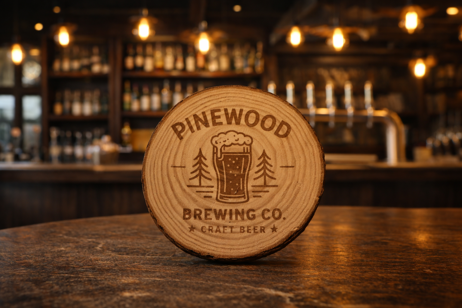 🌲 Přírodní dřevěný podtácek z řezu kmene / Natural Wood Slice Coaster